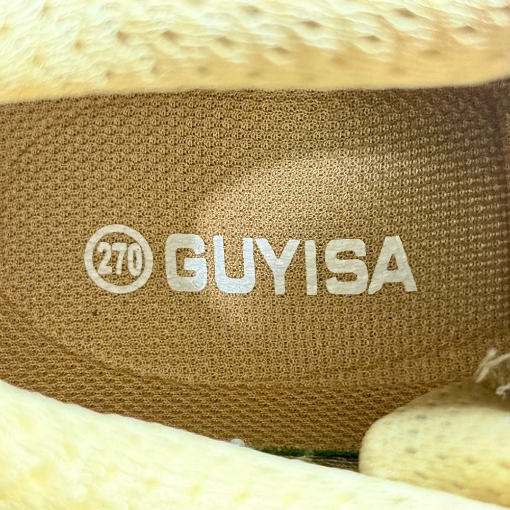 GUYISA Safety Tan Work Hiking Boots Mid Top Steel Toe GB21148-2020 Men's Sz 44